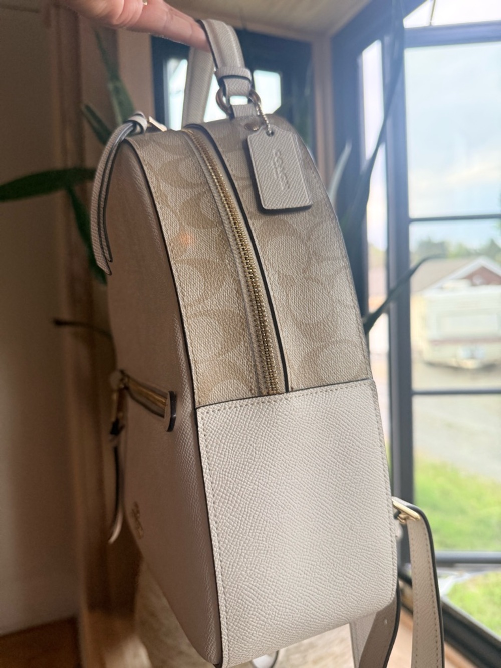 Coach Chalk Pebbled Leather Mini Backpack with Gold Hardware - Picture 4 of 6